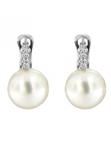Coscia Pearl's Earrings - Australian South Sea in White Gold with Diamonds - 0