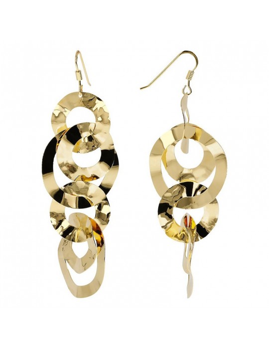 Etruscan-Ithaca Earrings-Golden Pendants-Hammered Rings-WSET00335.YG