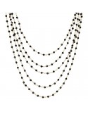 Etruscan Necklace-Rosaries-Golden Multistrand-Spheres-Black Spinel-WSET00339.YG