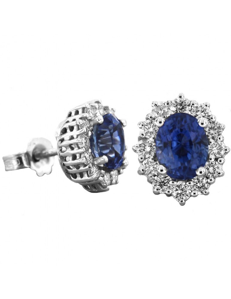 Orecchini Picca con Zaffiri e Diamanti da Donna - 0