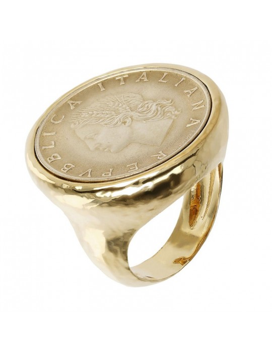 Anello Etrusca - Creta - Chevalier Gold -Moneta Originale-WSET00399.YG