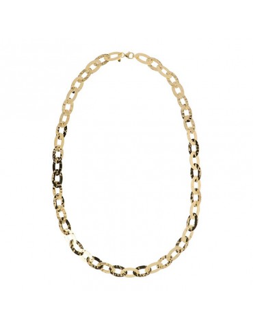 Etruscan Necklace - Ithaca - Long - Hammered Flat Links-WSET00459.YG 2