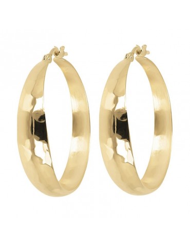 Etruscan Earrings - Itaca - Gold - Hammered Circle - WSET00622.YG