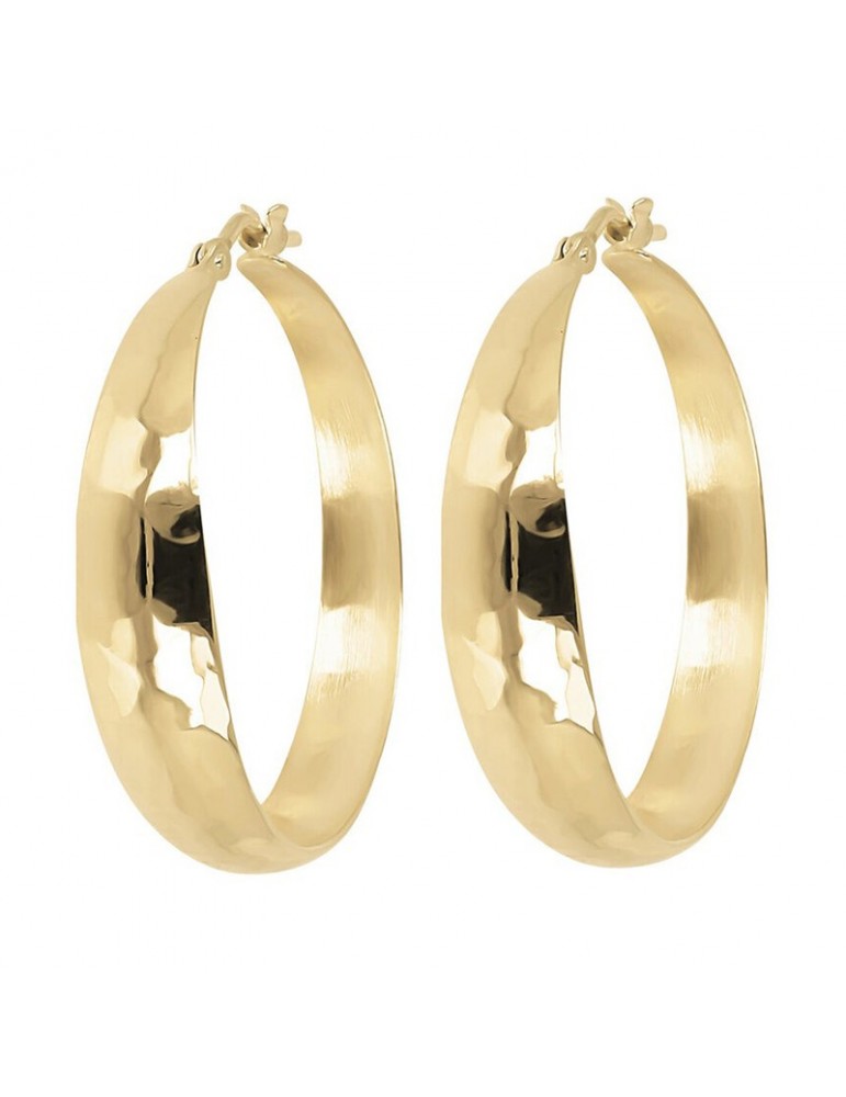 Etruscan Earrings - Itaca - Gold - Hammered Circle - WSET00622.YG