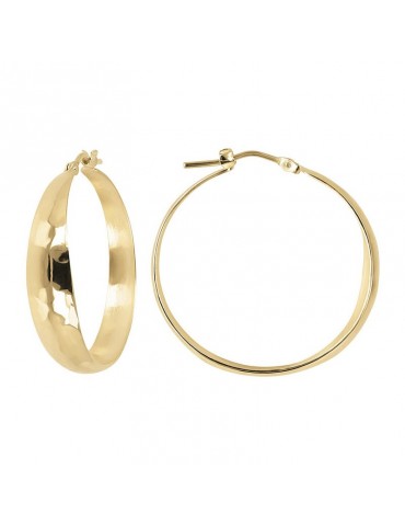 Etruscan Earrings - Itaca - Gold - Hammered Circle - WSET00622.YG 2