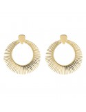 Etruscan - Ithaca Gold Cleopatra Pendant Earrings with Graduated Circle - 0