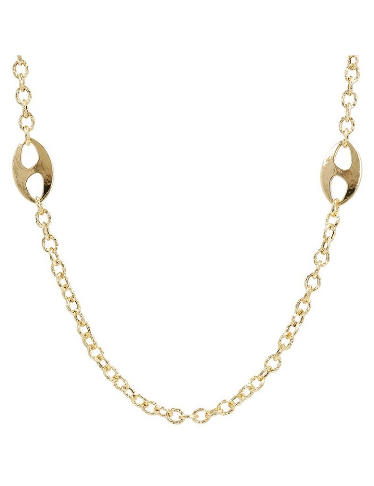 Etruscan Necklace-Ithaca-Rolò Chain-Hammered Marine Links-WSET00686.YG