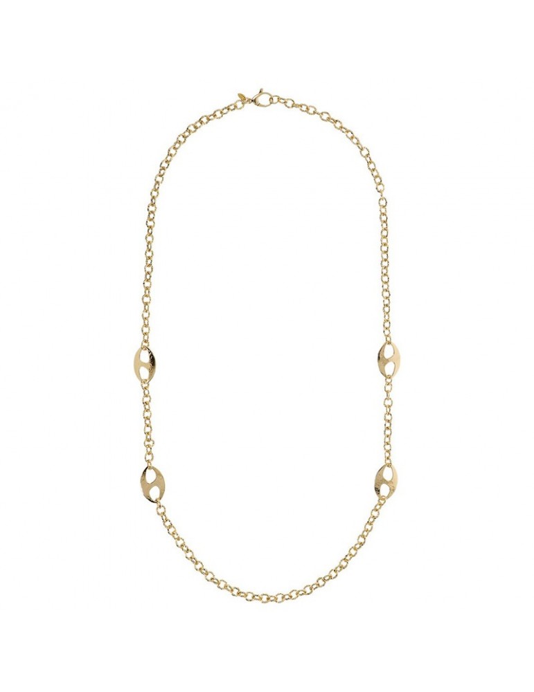 Etruscan Necklace-Ithaca-Rolò Chain-Hammered Marine Links-WSET00686.YG