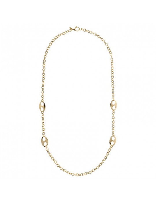 Etruscan Necklace-Ithaca-Rolò Chain-Hammered Marine Links-WSET00686.YG