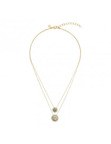 Etruscan Necklace - Ithaca - Disc Pendants-Cubic Zirconia-WSET00725.YG 2