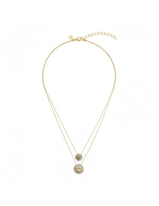 Etruscan Necklace - Ithaca - Disc Pendants-Cubic Zirconia-WSET00725.YG