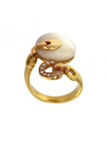 Chimento Women's Ring with Mother of Pearl and Diamonds - 0 2