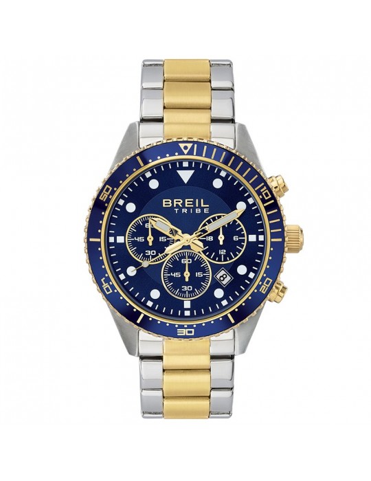 Breil Tribe Watch - Sail - Silver and Gold - 42mm - Blue - EW0744