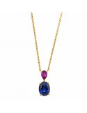 Salvatore Plata Necklace - Vibrant-Pendant-Synthetic Sapphire-136C0378