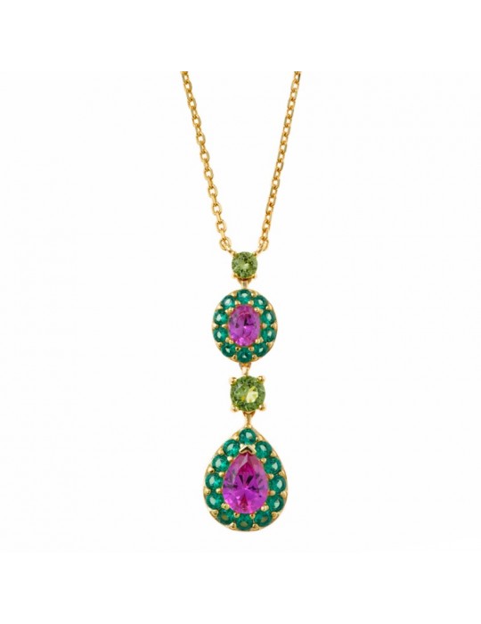 Collana Salvatore Plata-Vibrant-Peridoto-Brillanti Sintetici-136C0383
