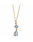 Salvatore Plata Necklace - Caramel - Pendant-Gold-Blue Topaz-247C0037