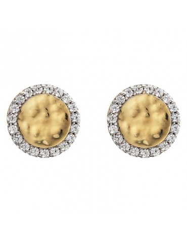 Etruscan Earrings - Ithaca Lobe - Disc - Cubic Zirconia -WSET00726.YG