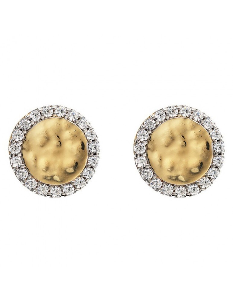 Etruscan Earrings - Ithaca Lobe - Disc - Cubic Zirconia -WSET00726.YG