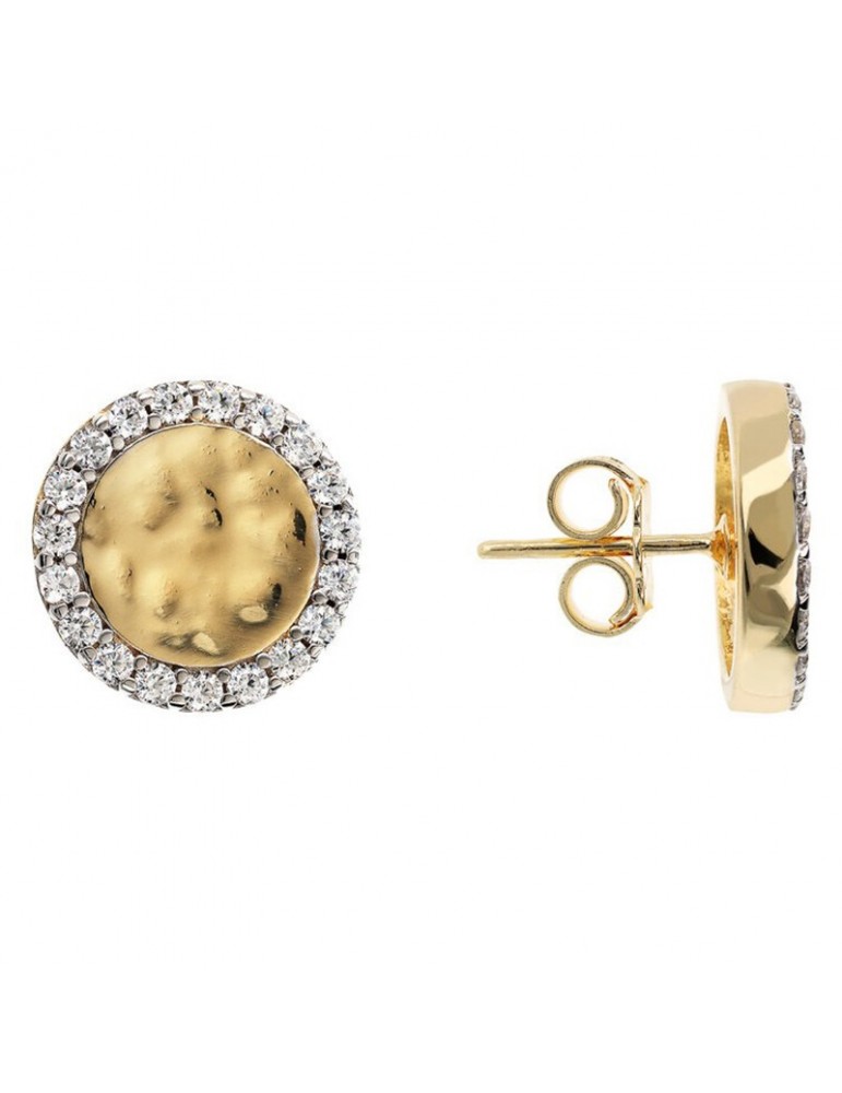 Orecchini Etrusca - Itaca a Lobo- Disco - Cubic Zirconia -WSET00726.YG