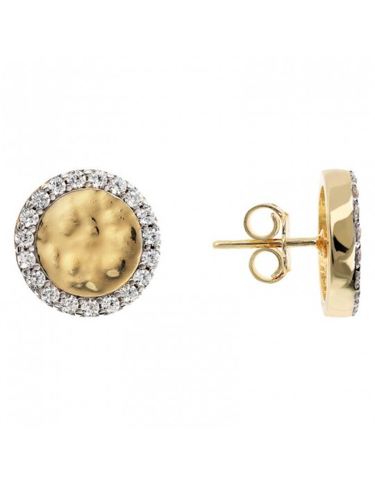 Etruscan Earrings - Ithaca Lobe - Disc - Cubic Zirconia -WSET00726.YG