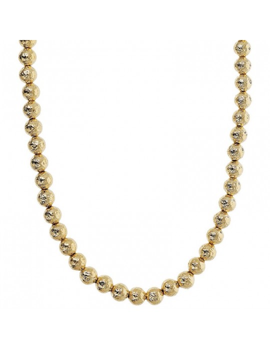 Etruscan Necklace - Ithaca - Choker-Gold-Hammered Spheres-WSET00758.YG