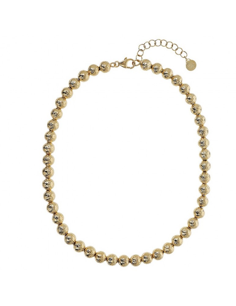 Collana Etrusca - Itaca - Girocollo-Gold-Sfere Martellate-WSET00758.YG