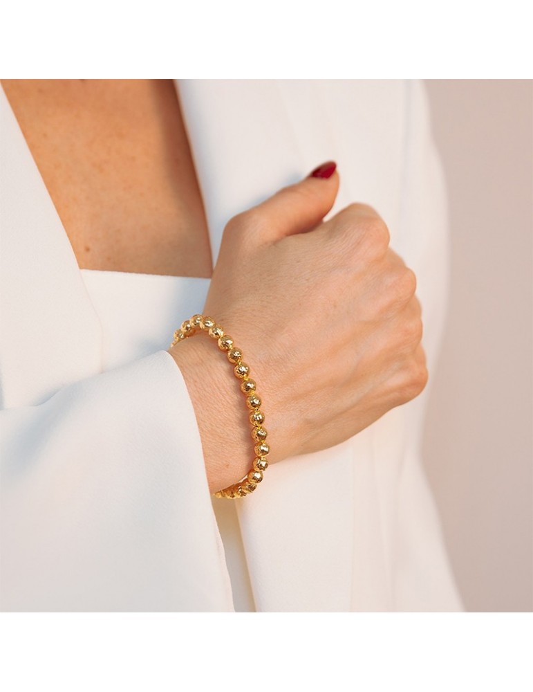 Bracciale Etrusca - Itaca - Dorato - Sfere - Martellate - WSET00761.YG