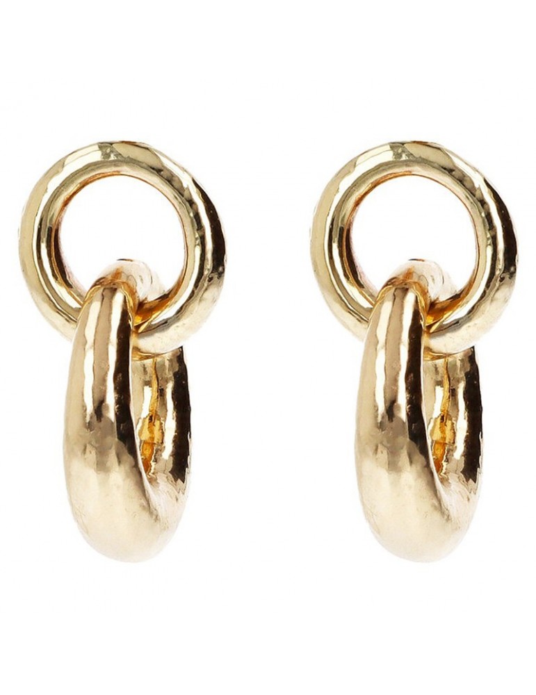 Orecchini Etrusca - Itaca-Dorati-Doppio Anello Martellato-WSET00773.YG