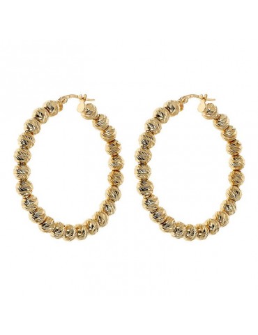 Etruscan Earrings - Itaca-Gold Circle-Diamond Spheres-WSET00809.YG