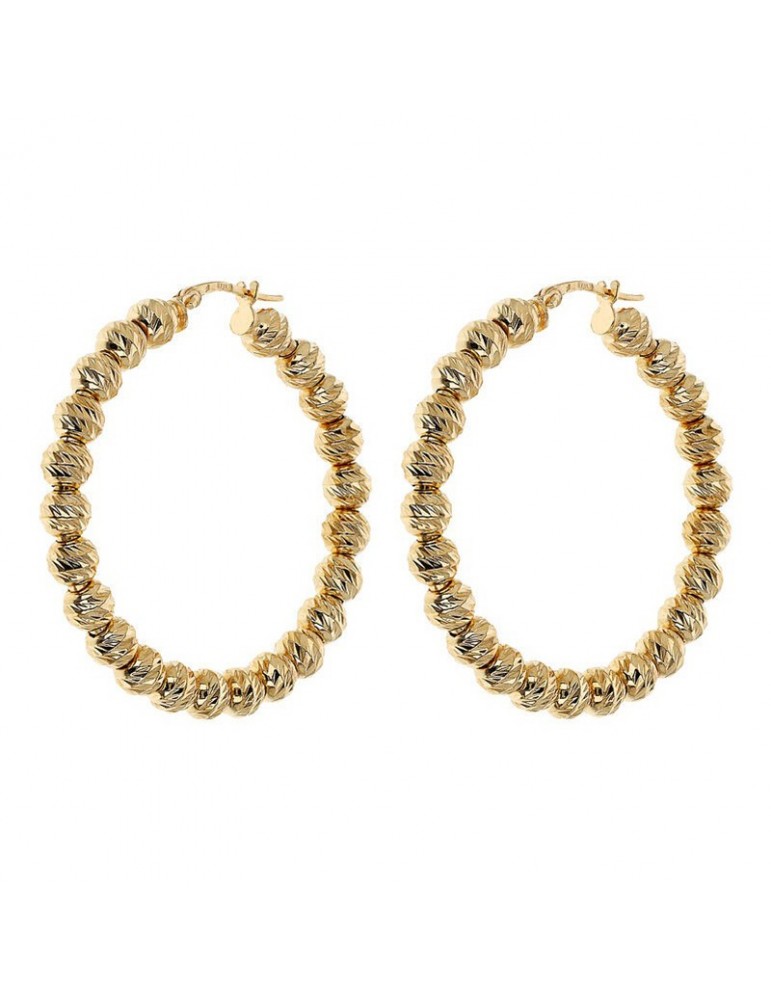 Orecchini Etrusca - Itaca-a Cerchio Gold-Sfere Diamantate-WSET00809.YG