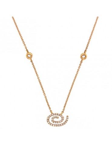 Collana Picca Donna - Spirale in Oro Rosa con Diamanti Naturali - 0