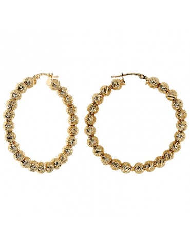 Etruscan Earrings - Itaca-Gold Circle-Diamond Spheres-WSET00809.YG 2