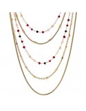 Etruscan Necklace - Rosaries - Multistrand-Gold-Natural Stones-WSET00813.YG