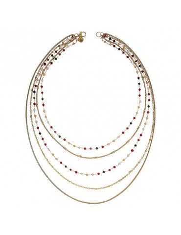 Etruscan Necklace - Rosaries - Multistrand-Gold-Natural Stones-WSET00813.YG 2