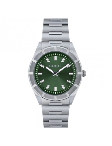 Breil Men's Watch - B 12 H - Time and Date - Silver - 38mm - Green - TW2075