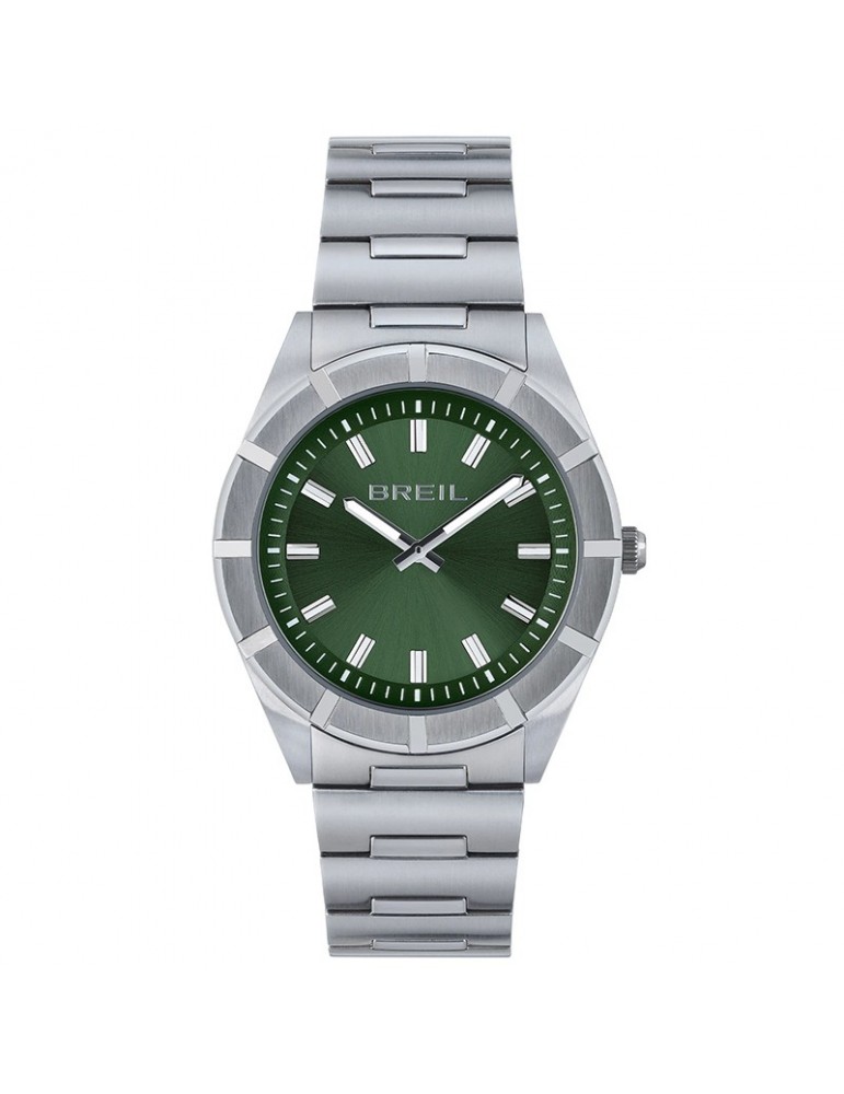 Breil Men's Watch - B 12 H - Time and Date - Silver - 38mm - Green - TW2075