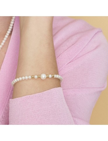Bracciale Lelune - Young - Perle Coltivate 5.5-6 mm - Sfere in Oro Giallo 18 Carati - LLBR2932 2