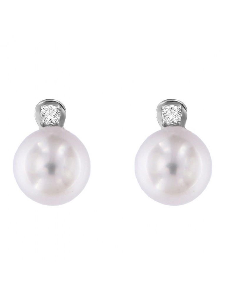 Coscia Pearl's Earrings - Australian South Sea in White Gold with Diamonds - 0