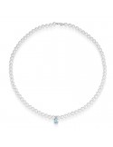 Collana Lelune - Ninfea Filo di Perle 5-5.5 mm Pendente - Goccia - Acquamarina - LLNKAM0500018