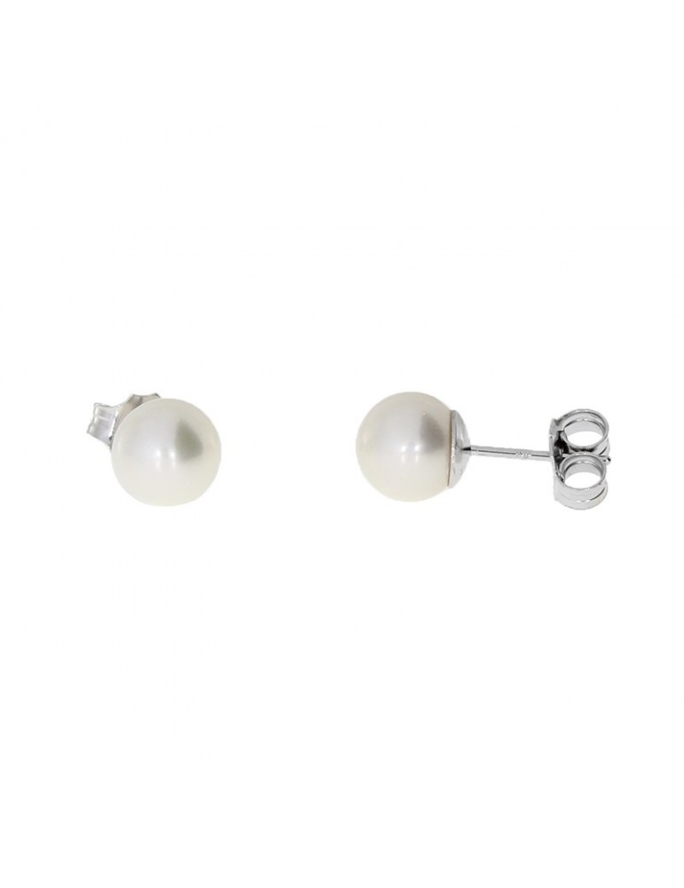 Orecchini Lelune - Classic in Oro Bianco 18 Carati con Perle 5,5-6 mm - LLEA00.60