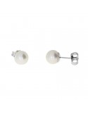Lelune Earrings - Classic in 18K White Gold with 5.5-6 mm Pearls - 0