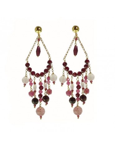 Orecchini Rajola - Tindari - Pendenti - Quarzo Rosa-Tormalina-454533OR