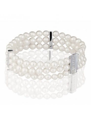 Bracciale Coscia - Multifilo - Oro Bianco - Perle Akoya 5 - 5,5mm-P725