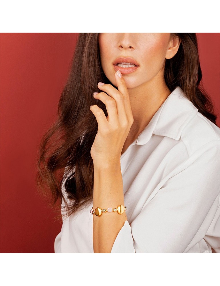Bracciale Etrsuca - Itaca-Gold-Elementi Todi-Quarzo Rosa-WSET00526.MRQ