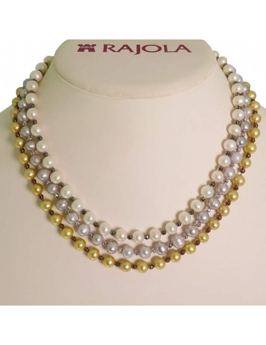 Girocollo Rajola - Kesia - Multifilo-Perle Multicolore-Ematite-544354C