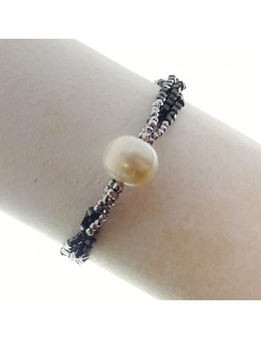 Rajola Bracelet - Angel - Central Pearl - Black Spinel - 54480518
