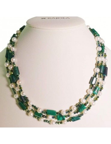Rajola Choker - Dance - Multistrand - Pearls - Malachite - 544833