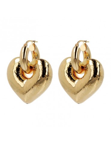 Etruscan Earrings - Ithaca - Gold - Rounded Heart Pendant-WSET00821.YG