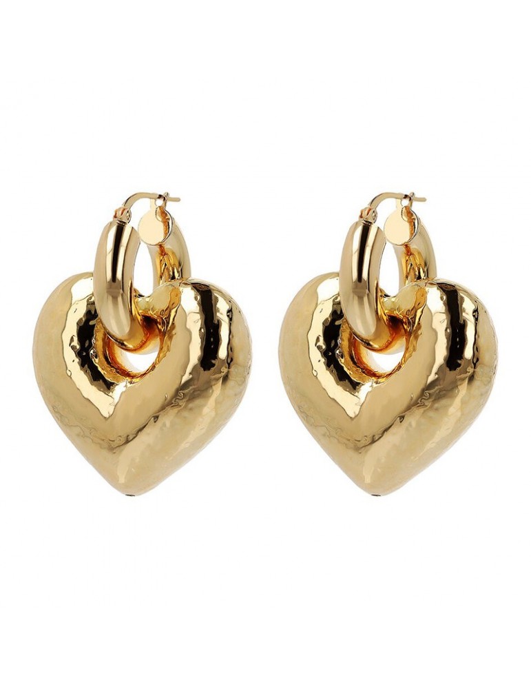 Etruscan Earrings - Ithaca - Gold - Rounded Heart Pendant-WSET00821.YG