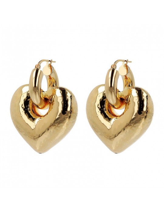 Etruscan Earrings - Ithaca - Gold - Rounded Heart Pendant-WSET00821.YG